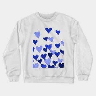 Valentine’s Day Watercolor Hearts – blue Crewneck Sweatshirt